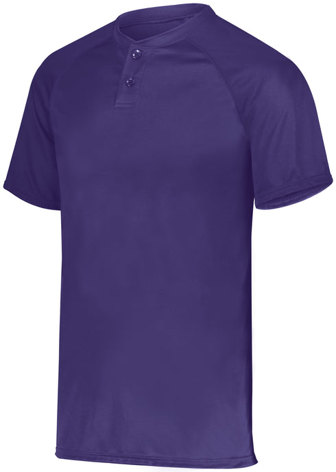 Augusta Sportswear Attain Wicking Two-Button Baseball Jersey (1565), Color 'Purple (Hlw)'
